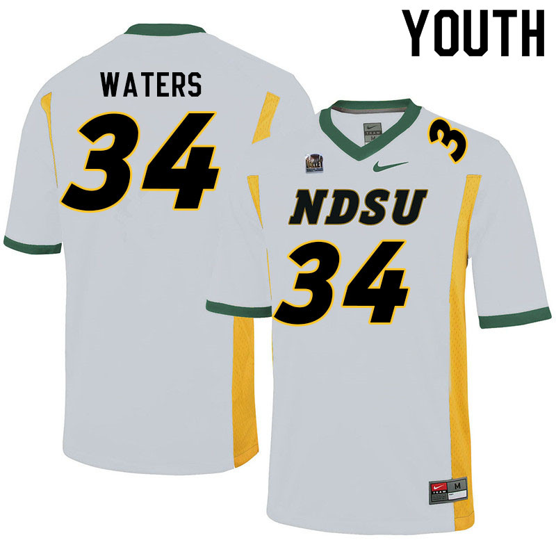 Youth #34 Luke Waters North Dakota State Bison College Football Jerseys Sale-White